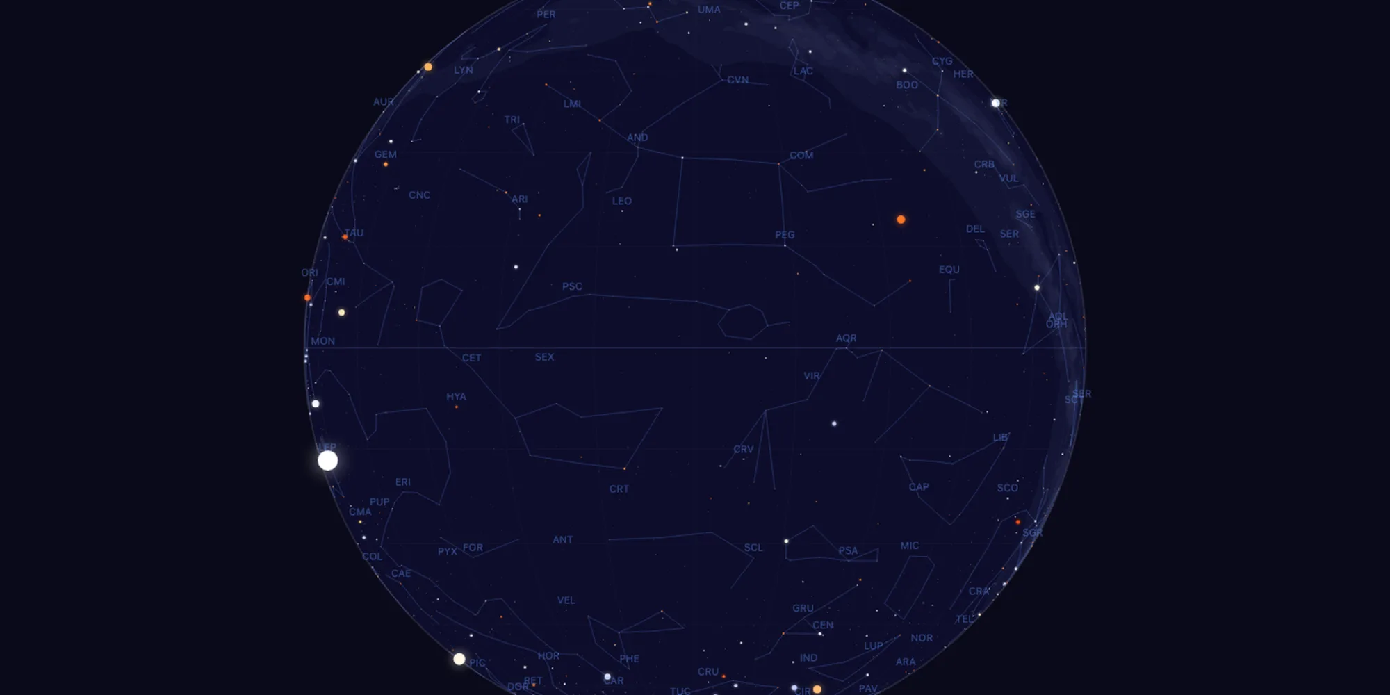 Celestial map screenshot